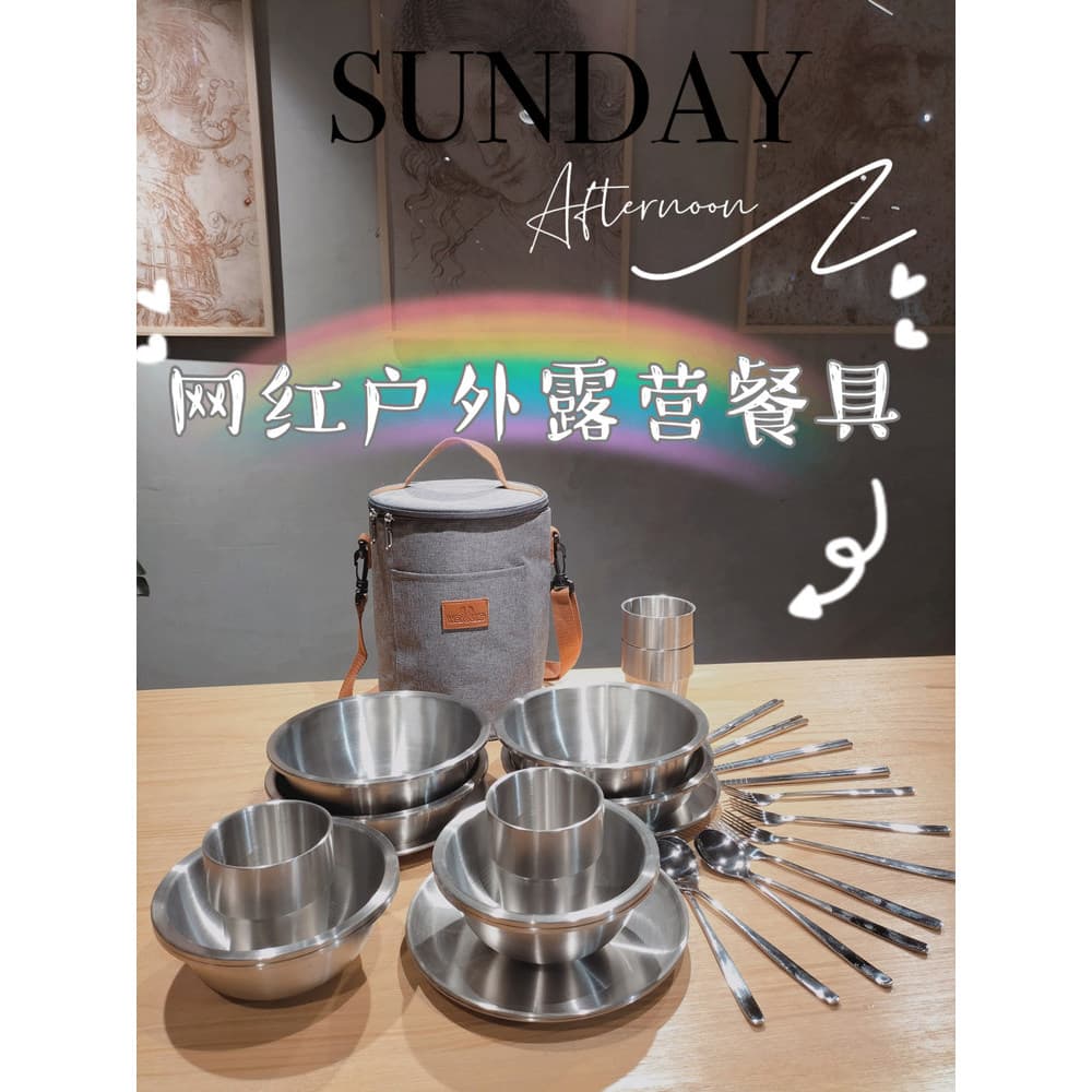 304 aço inoxidável ao ar livre portátil móvel cozinha acampamento piquenique utensílios de mesa equipamentos suprimentos