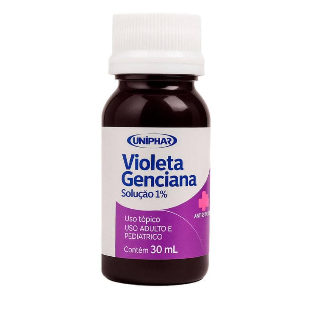 Violeta Genciana 1% 30ml Uniphar Solução Antisséptica Antifúngica Uso Tópico para Pele Micoses Feridas