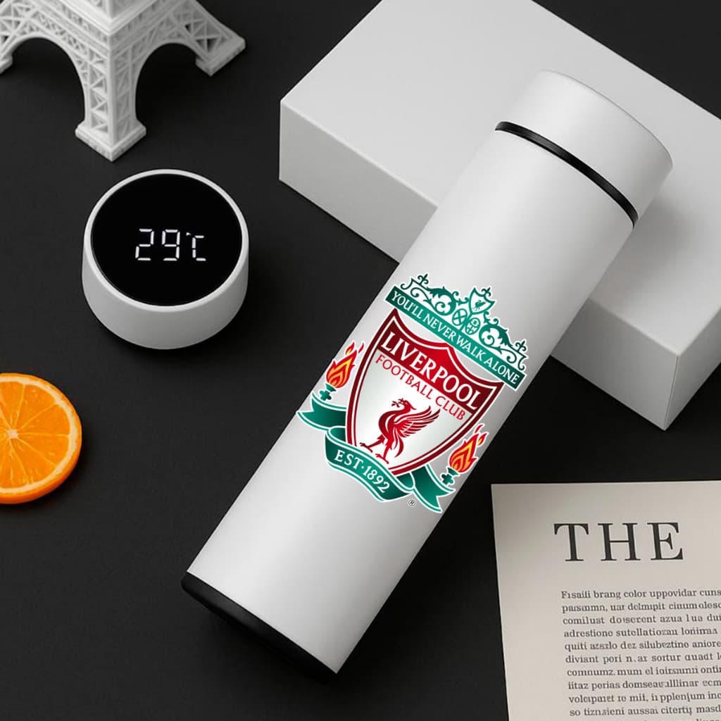 Garrafa Térmica Inox Liverpool 500Ml Com Termometro Led Digital Time Seleções