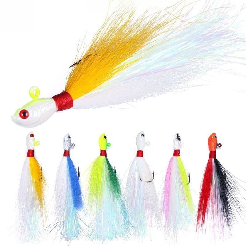 (LUC) 7g/10g/14g/21g/28g/42g/56g/85g De Metal Colher Isca De Pesca Jigging Chumbo Gancho Jig Peixe Cor Pena De