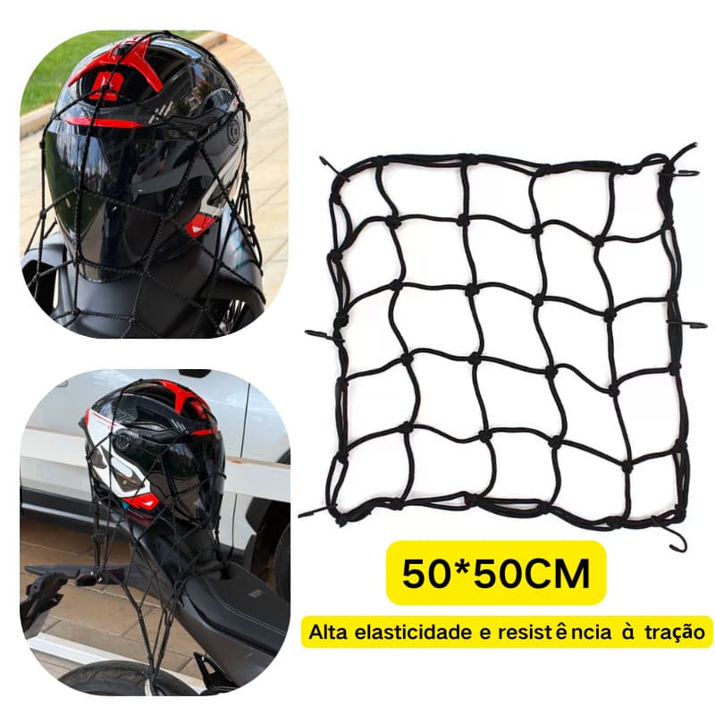 Elástico reforçado Rede Elástica Moto E Bike Bagageiro Aranha Redinha  50 X 50