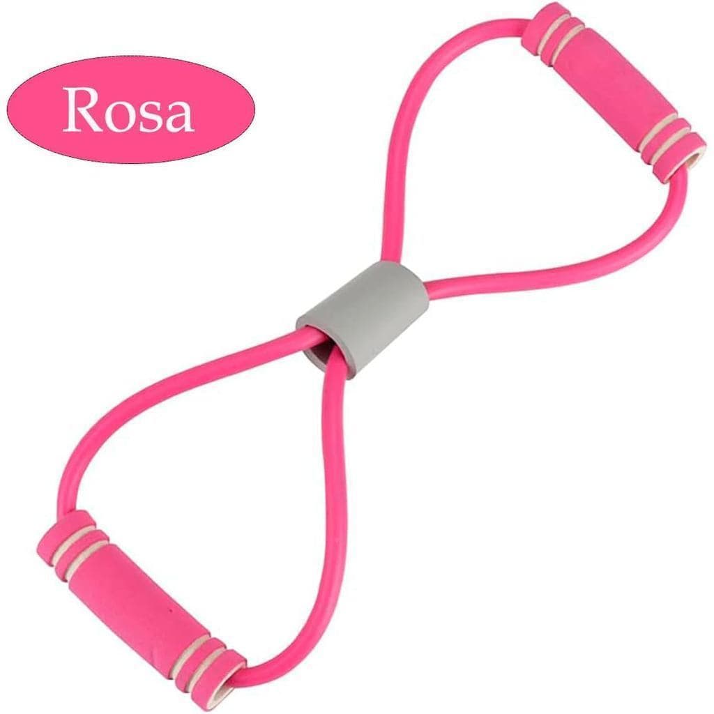 Faixa de Exercício em Forma de 8, Elástico de Resistência para Fitness, Rosa