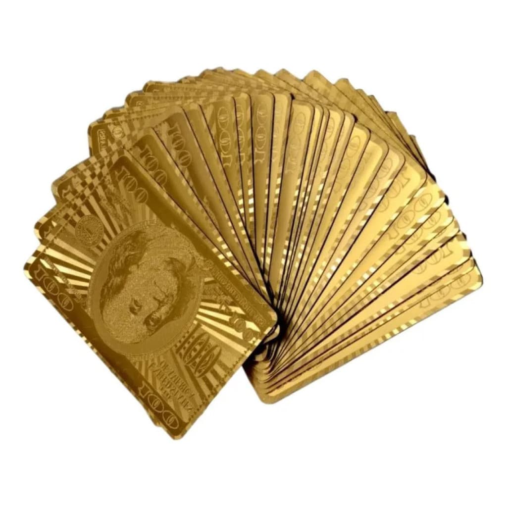 Baralho Folheado Ouro 24K Carat Gold Backside Dolar