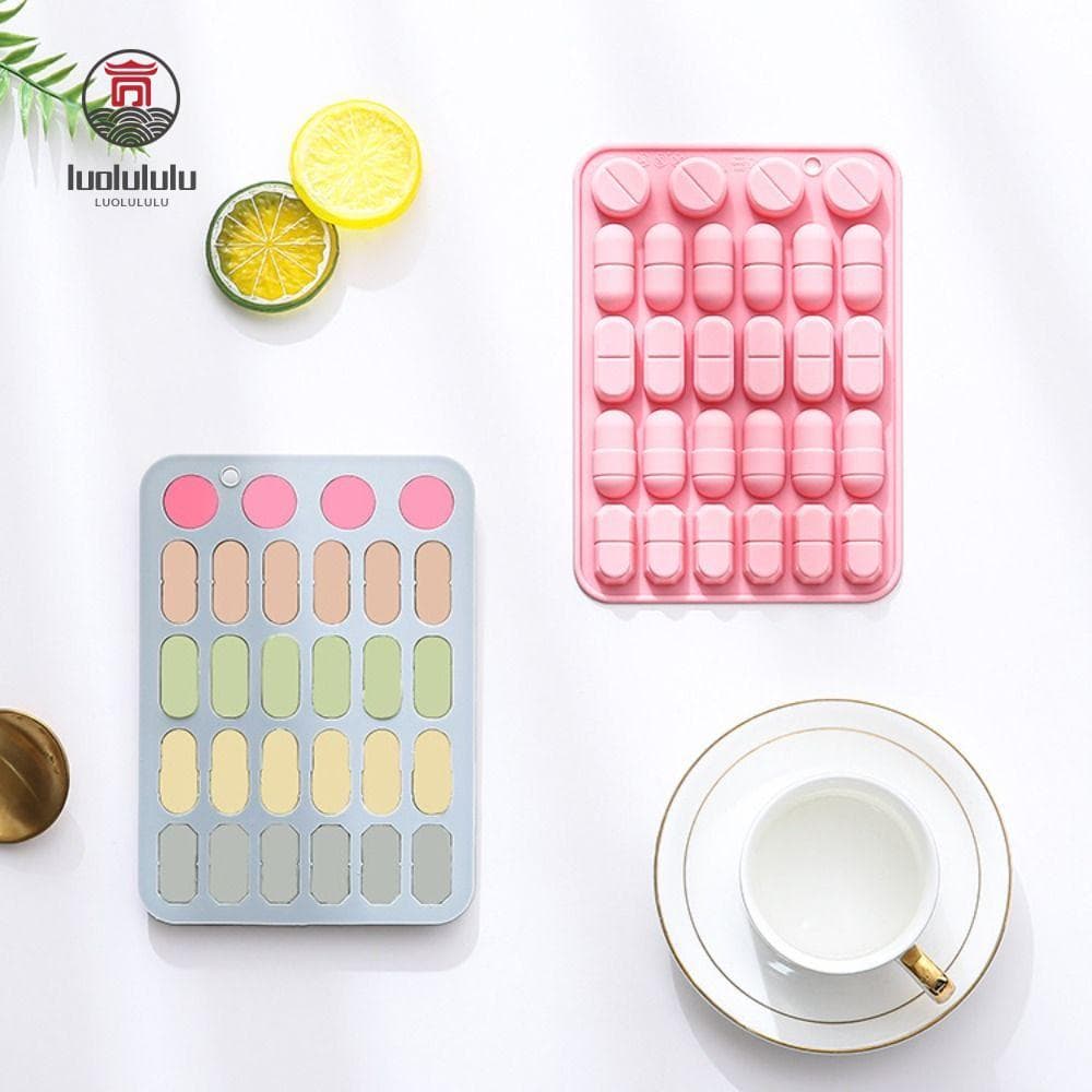 Molde Em Forma De Cápsula LUOLULULU , De Silicone Para Comprimidos Com Design De 28 Cavidades Chocolate Reutilizável Fle