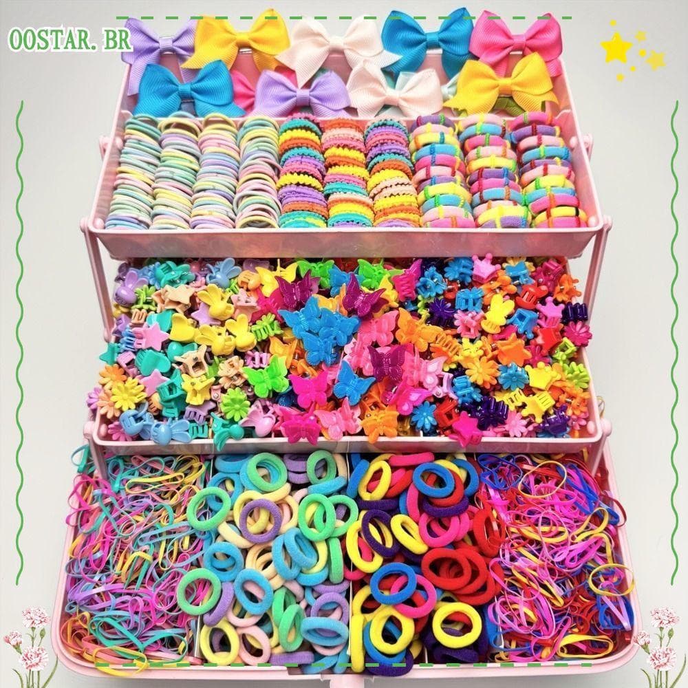 Faixas De Cabelo Para Meninas OOSTAR , Conjunto De Acessórios Coloridos De Alta Elasticidade , Grampos Sem Danos