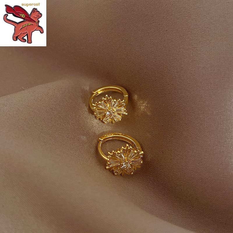 Brincos Penhoráveis De Ouro Maciço 18k Originais , Opala Feminina , Floco De Neve , Zircônia Redonda , Pérola Do Mar Sul