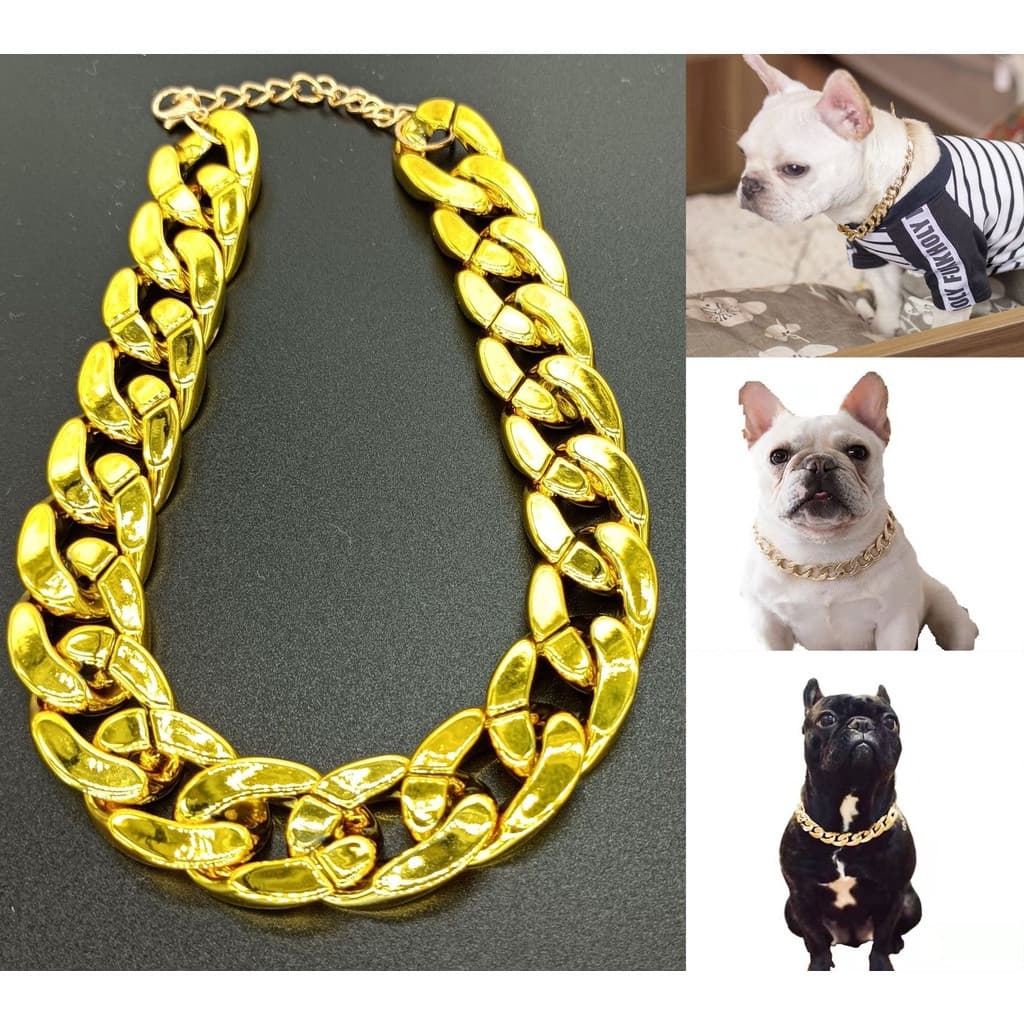 Coleira Para Cão De Corrente De 47cm Colar De Aço Inoxidável Bulldog Pitbully Acessórios Estimação Prodcut Dog