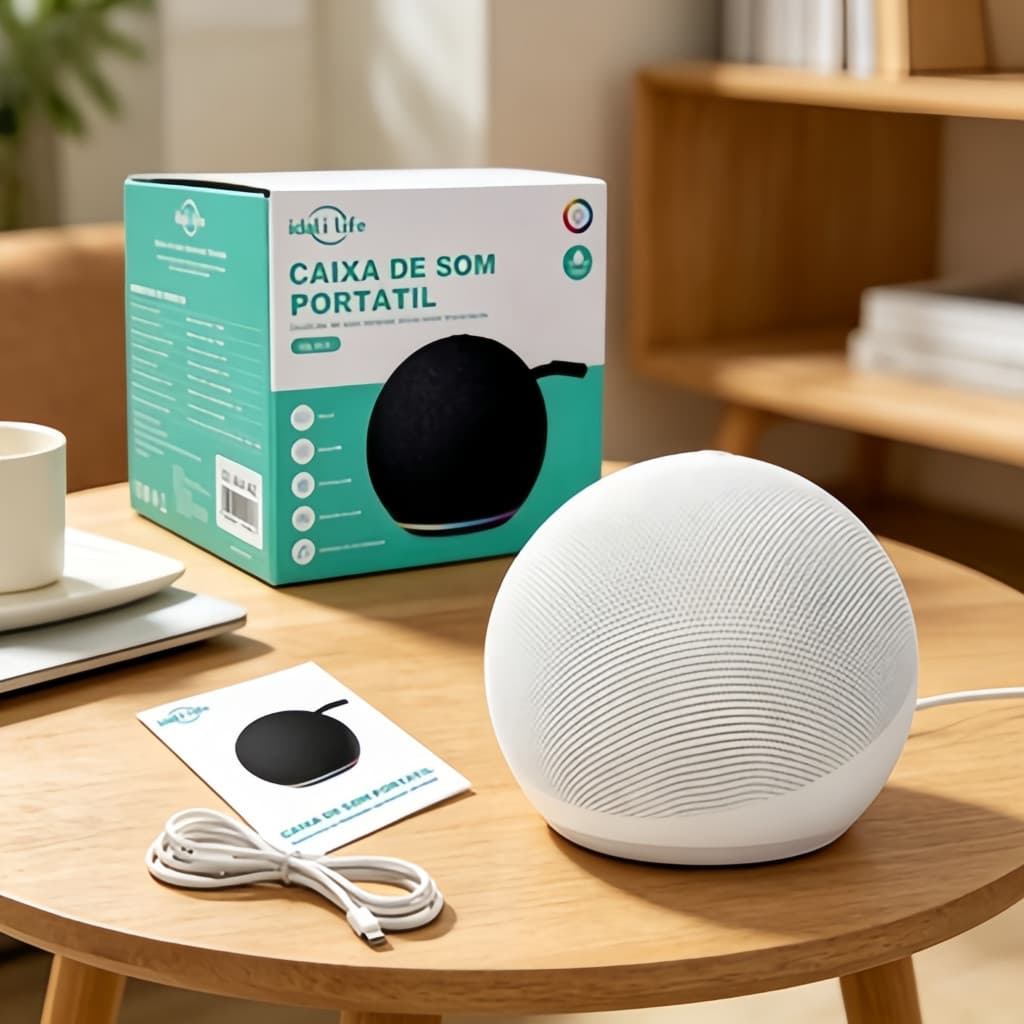 Caixa de Som Bluetooth IDALI LIFE 5W com Luz LED, Portátil e com Som Potente janoclick