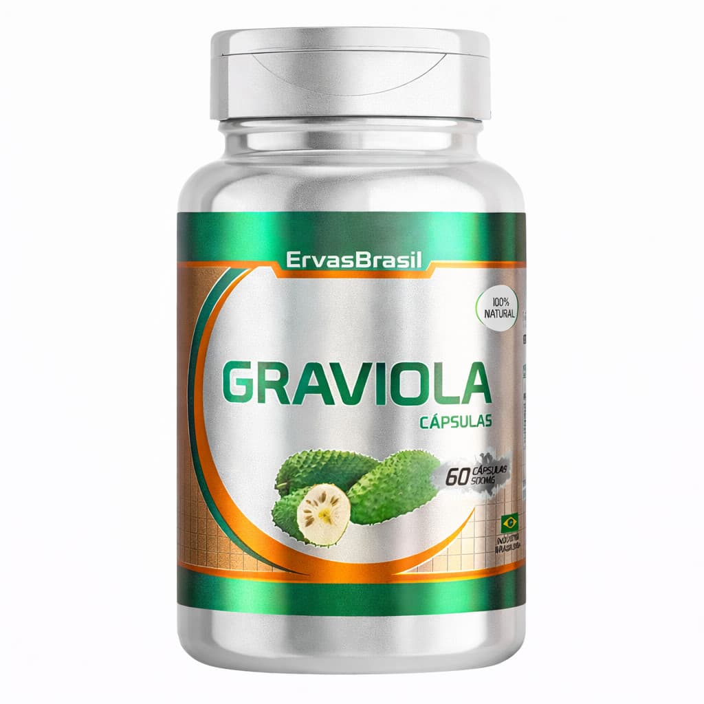 Graviola Suplemento Natural 60 Cápsulas 500 mg - ENVIO EM 24 HORAS