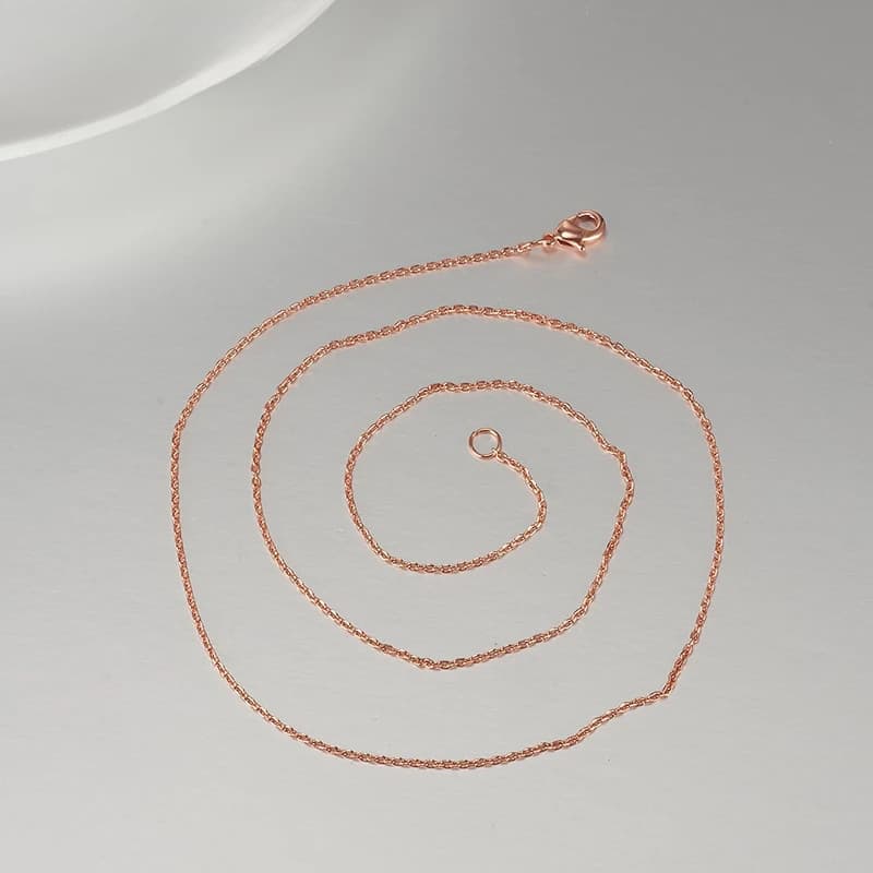 Colar Longo de Corrente Cruzada para Mulheres, Fino, de Cobre Puro, Ajustável, 51cm, Torcido, Joias Anti-risco, Fechos d