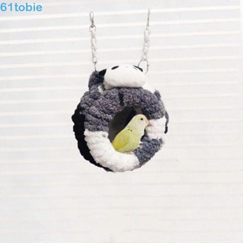 Rede Suspensa De Papagaio TOBIE , Ninho De Pássaro Quente De Pelúcia Espessado , Balanço Confortável De Gaiola De Panda