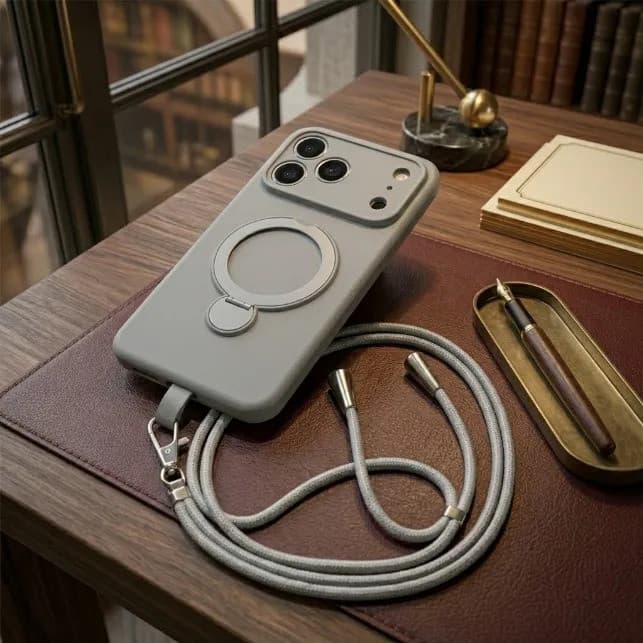 Capa Capinha Premium Magsafe Sup Anel Cordão Transversal Antichoque Para iPhone 14P 14PM 15P 15PM 16P 16PM 17P 17PM