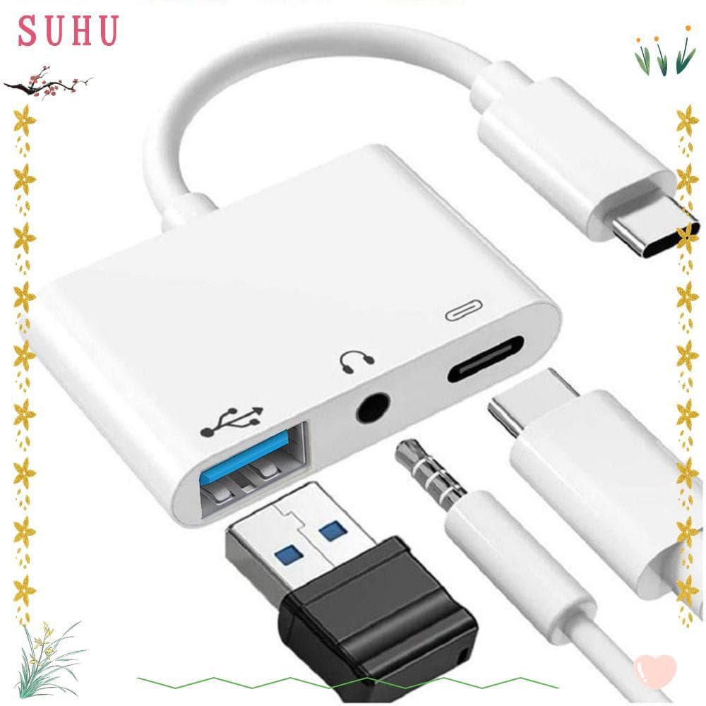 Adaptador SUHU OTG 3 Em 1 Divisor USB Transmissão De Dados Para Celular