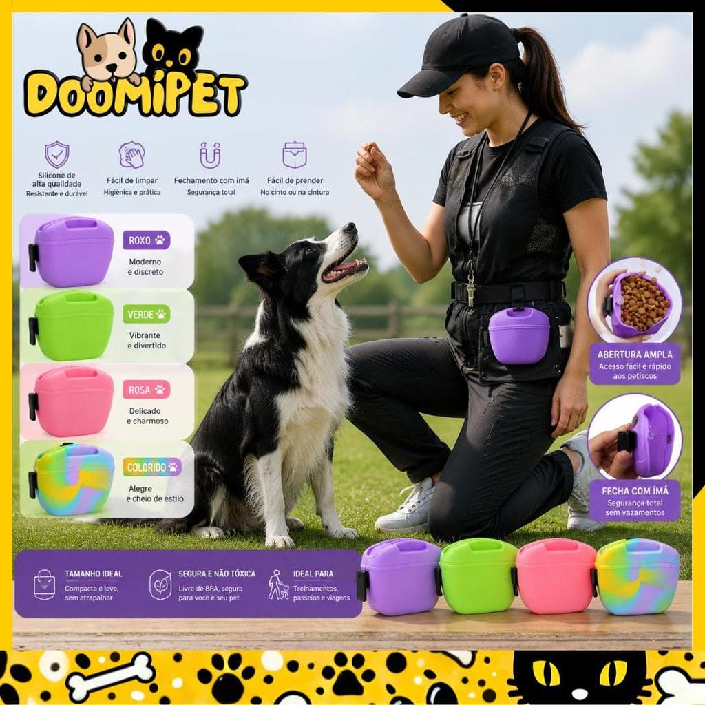 Bolsa Adestramento Pet Cães Porta Petiscos E Ração Portátil
