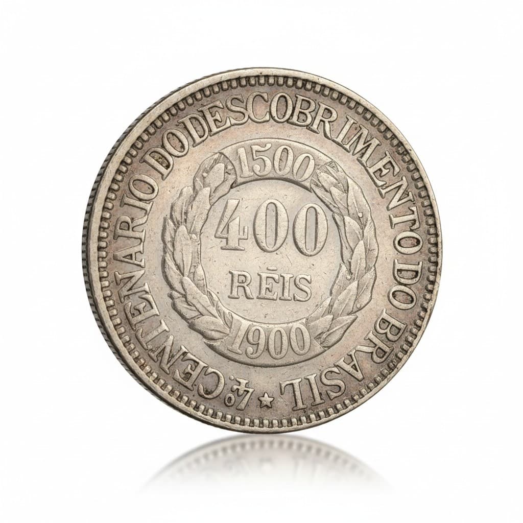 Moeda Antiga Brasil 400 Réis 1900 Descobrimento Réplica