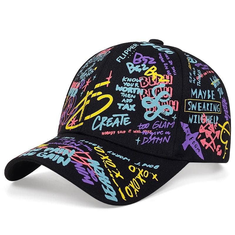 Boné De Beisebol Masculino Moda Graffiti Feminino Fivela Rua Hip-hop Esportes Ao Ar Livre Chapéu