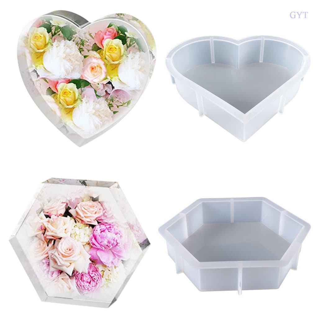 GYT 1PC Moldes De Silicone Para Resina Epóxi Profunda Preservação De Flores , Arte Em , Decorações De Casa , Casamento D