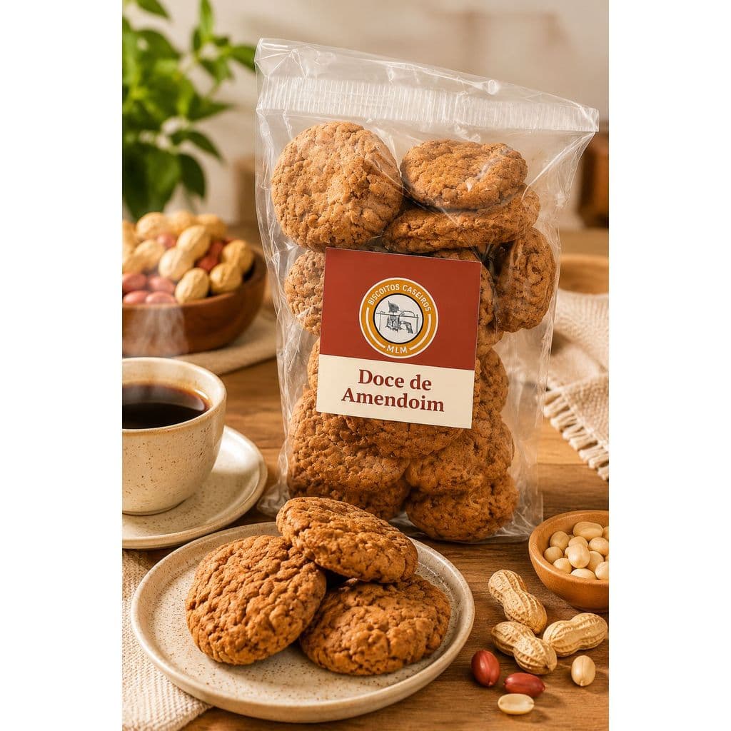 Biscoito Doce de Amendoim Caseiro Crocante Gourmet Artesanal Alimento