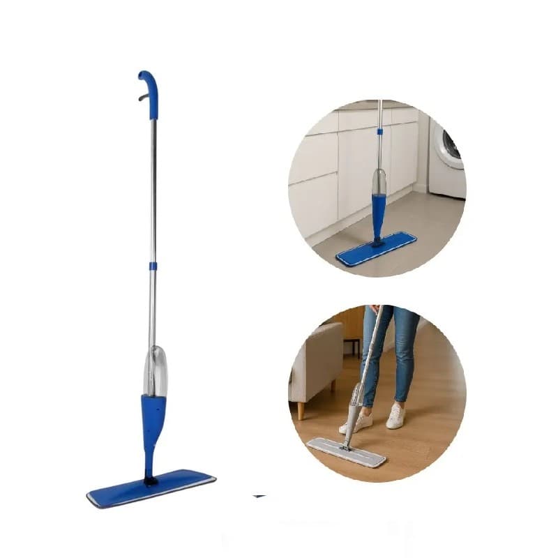 Mop Spray com reservatório aplicador refil microfibra Azul