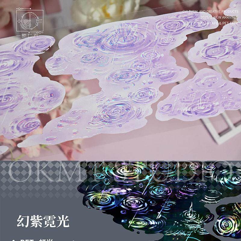 OKMT Novo Sete Dias Original Fantasma Roxo Neon Ondulações Pintura Fluxo de Vídeo Maguka PET Fita de Bolso