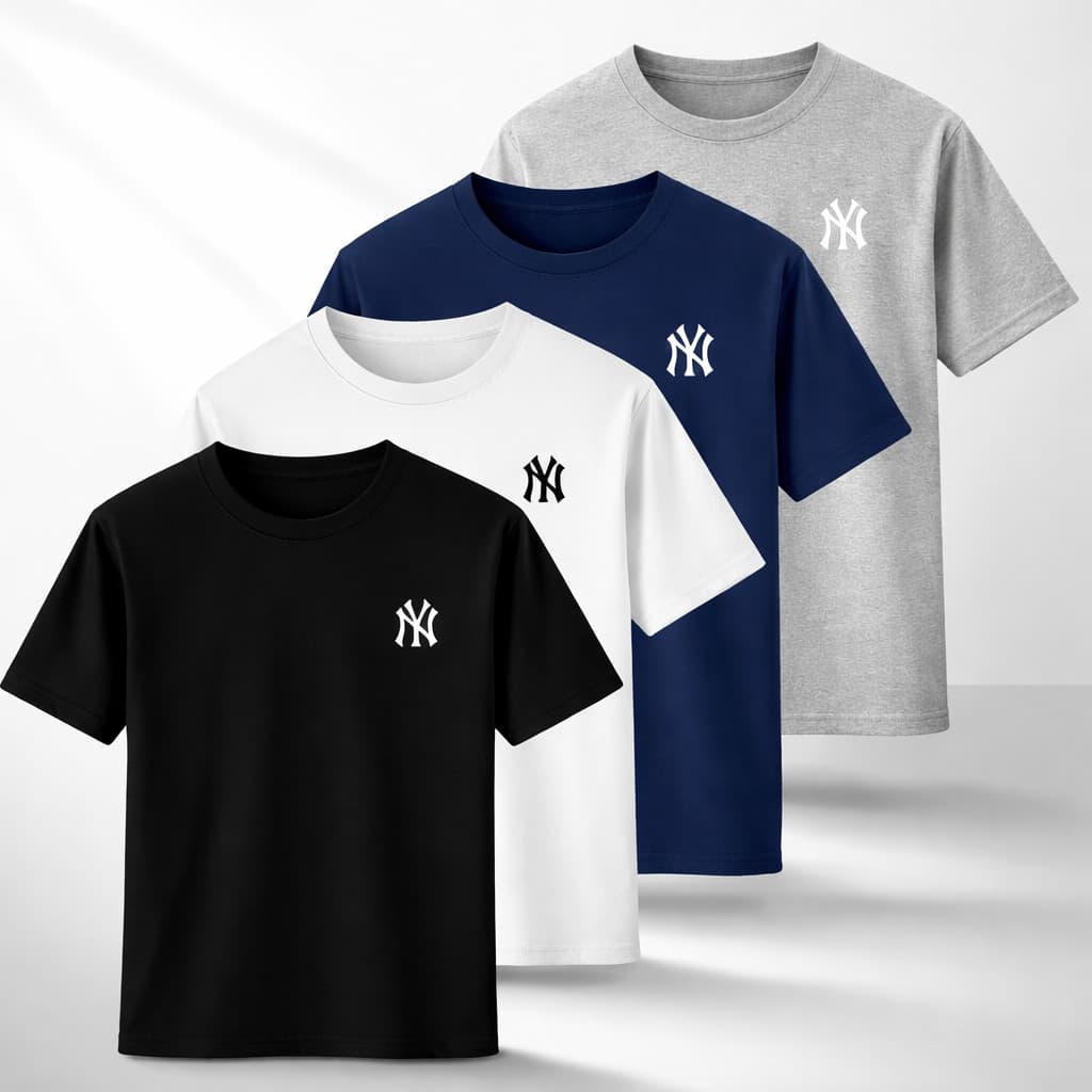 Kit 4 Camisetas Masculina Estampada 100% Algodão Básica Premium Conforto Dia a Dia
