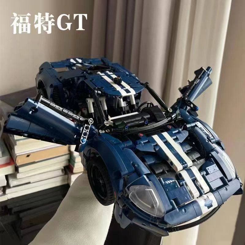 1466 pçs blocos de construção Lego Ford GT elegante tecnologia azul máquinas montagem meninos alta dificuldade esportes