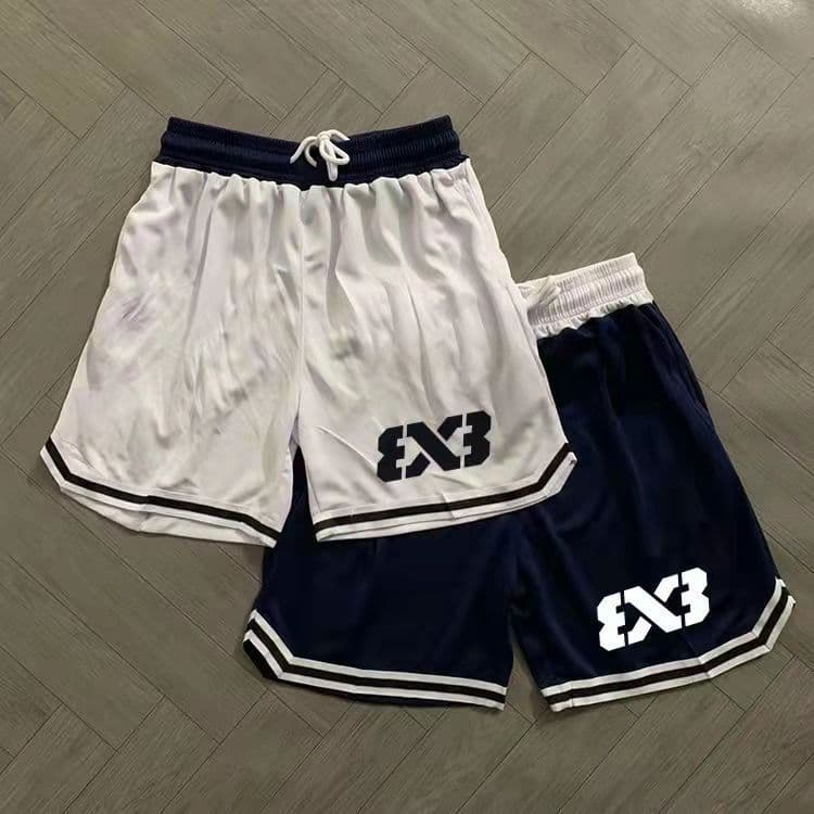 3X3 Shorts de basquete masculino americano verão treinamento Fitness esportes respirável na altura do joelho calças cria