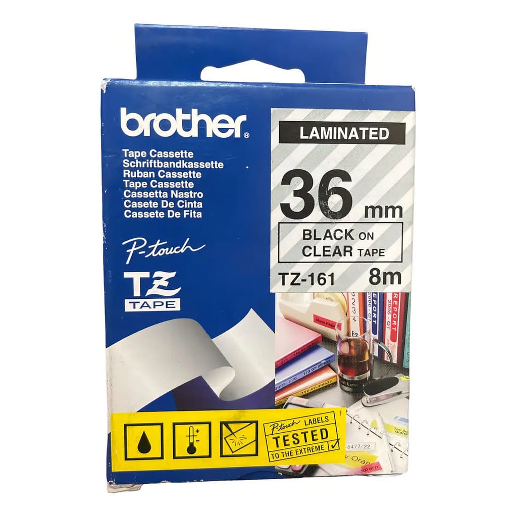 Fita Rotuladora Brother Tz Tze-161 36mm Preto/transparente