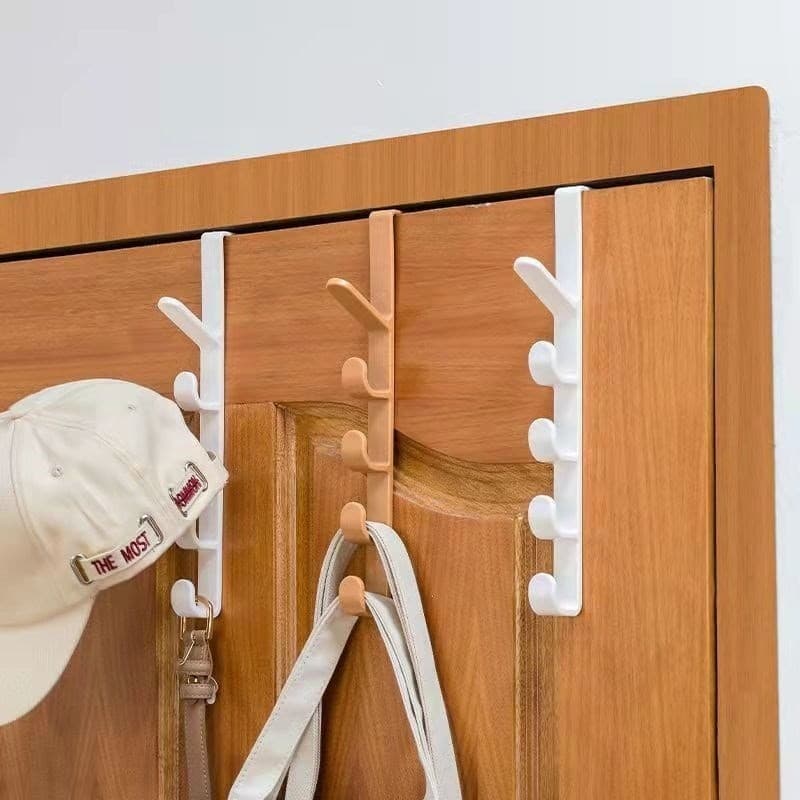 Kit Cabide Suporte Para Porta Com 5 Ganchos Para Pendurar Da Porta/Bolsas/Chapéus/Acessórios home