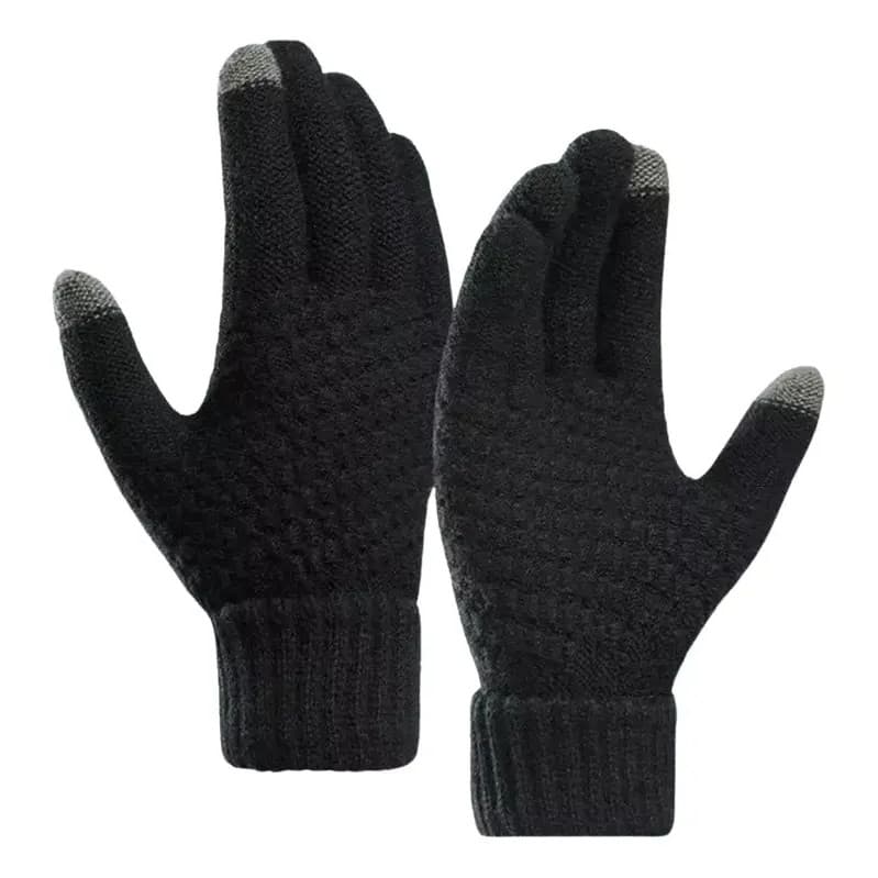 Luvas Touch Screen De Lã Frio Adulto Unissex Quente