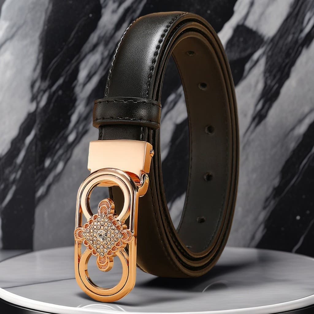 Novas senhoras cinto simples All-Match estilo étnico cinto fivela suave Jeans decorativos com saia botão de pressão calç