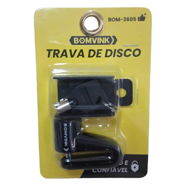 Trava De Disco Moto Bike Antifurto Bomvink Bom-2605 - Preto