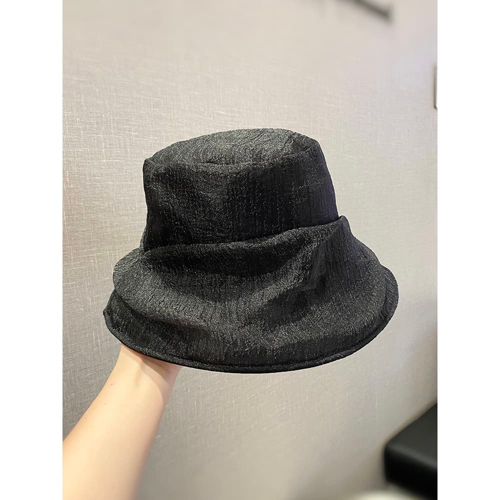 Versão coreana plissado nuvem fio balde chapéu feminino primavera verão novo estilo moda viagem dobrável bacia chapéu pe