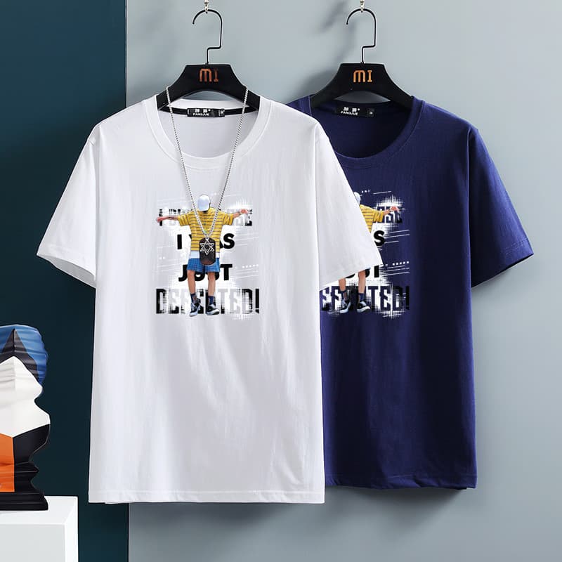 Camiseta de algodão puro de manga curta masculina Street Wear verão mais gordura tamanho grande gordura solta fina meia