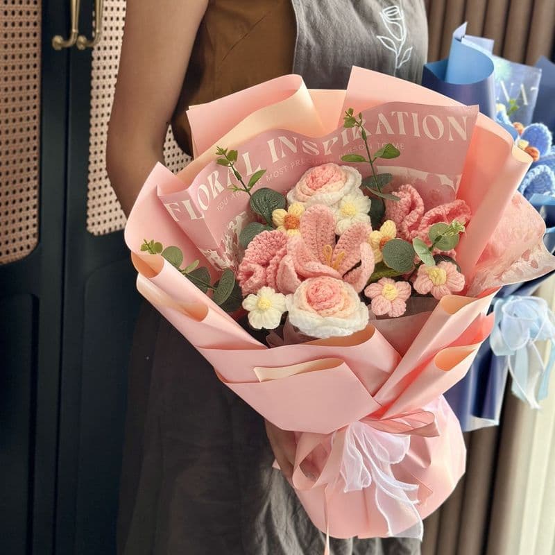 Rapid Hair Spot / Manualmente tecido fio de cabelo Rose Bouquet / Criativo presente de aniversário dos namorados