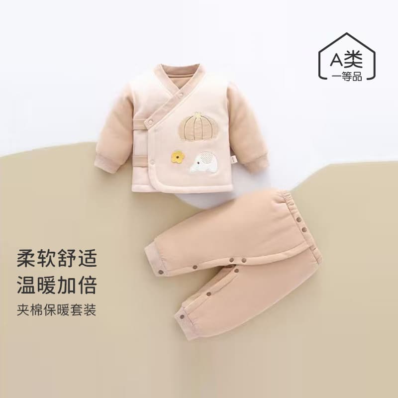 Bebê recém-nascido cintura alta proteção da barriga início do bebê outono inverno roupas de algodão puro engrossado bebê
