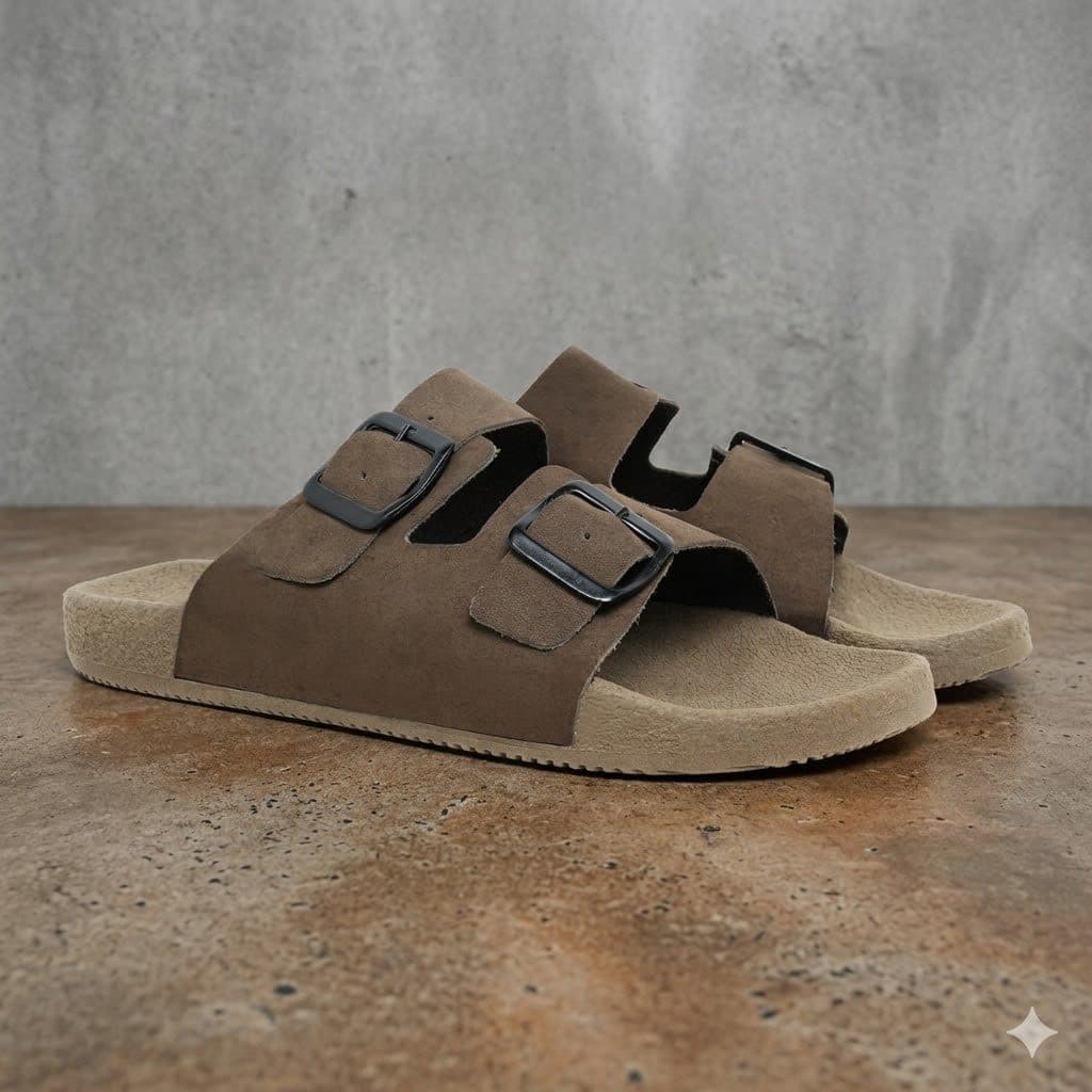 Sandália Masculina Estilo Casual Anatômica Solado Macio Fivela Dupla