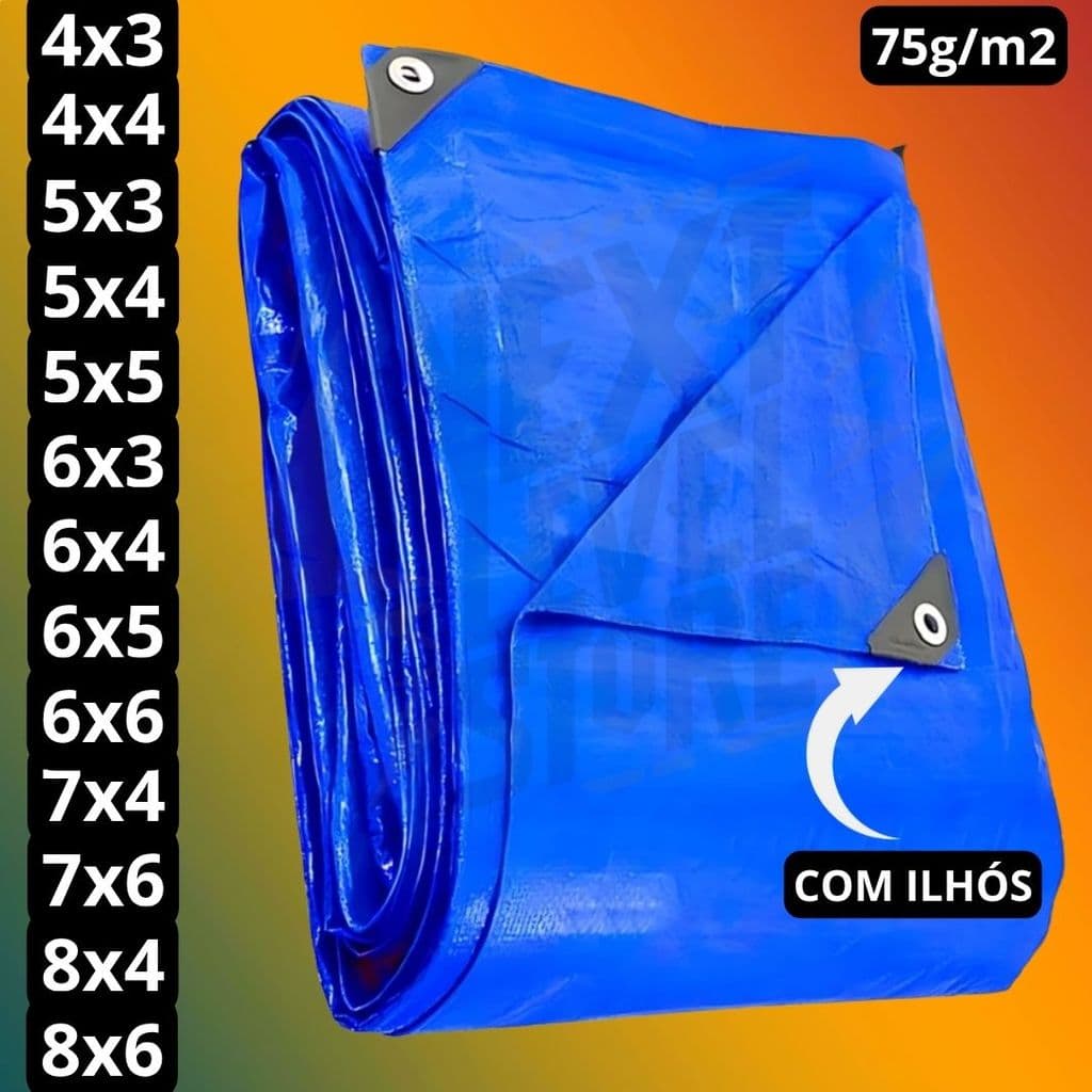 Lona Impermeavel 3x4 4x5 5x5 5x6 4x8 6x8 6x6 6x7 6x8 4x7 4x10 Construção Piscina Reforçada Multiuso