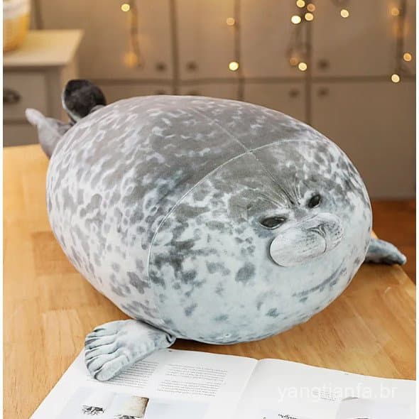 Foca de Pelúcia de 30 a 80cm, Almofada de Pelúcia Longa e Fofa, Brinquedo de Pelúcia para Dormir