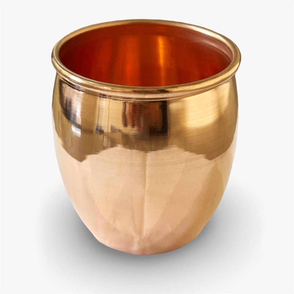 Copo Cobre Puro Artesanal Liso Premium Ayurvédico