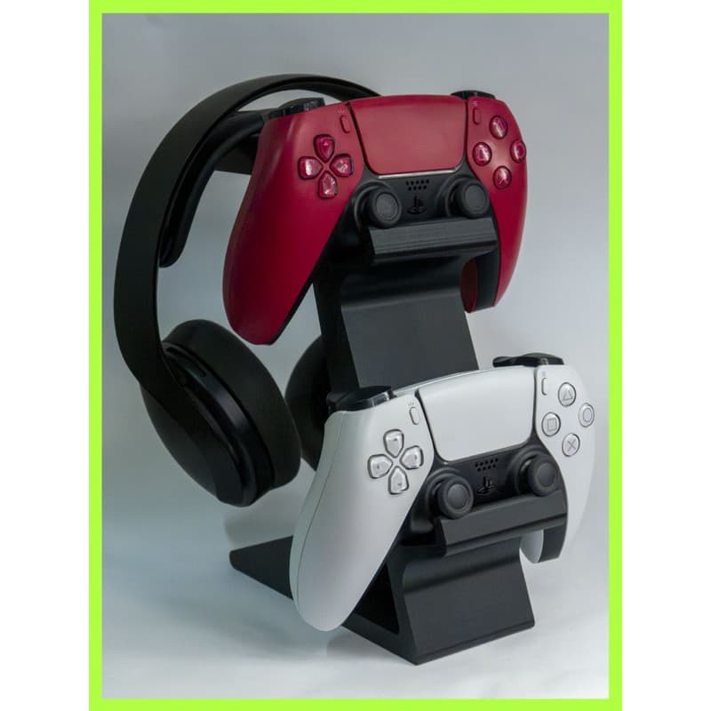 Suporte gamer de mesa para controles de videogame e fone headset Ps3 Ps4 Ps5 Xbox Nintendo o