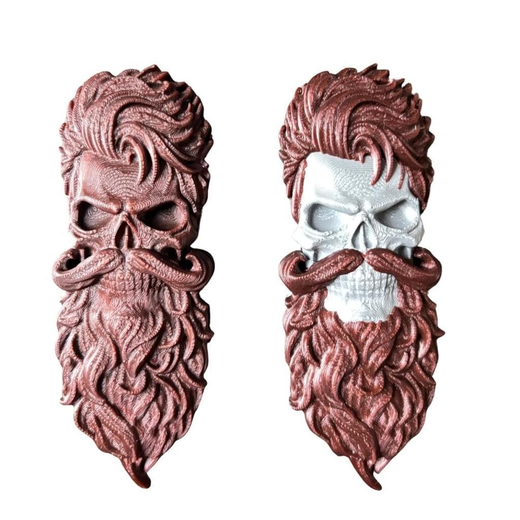 Pente Para Barba e Bigode Estilo Navalha Caveira Portátil Dobravel