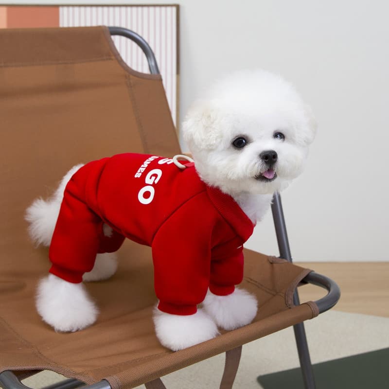 Suéter Aconchegante de Fleece para Cães com Capuz e Cobertura Completa para as Pernas - Roupa Quente de Inverno para Raç