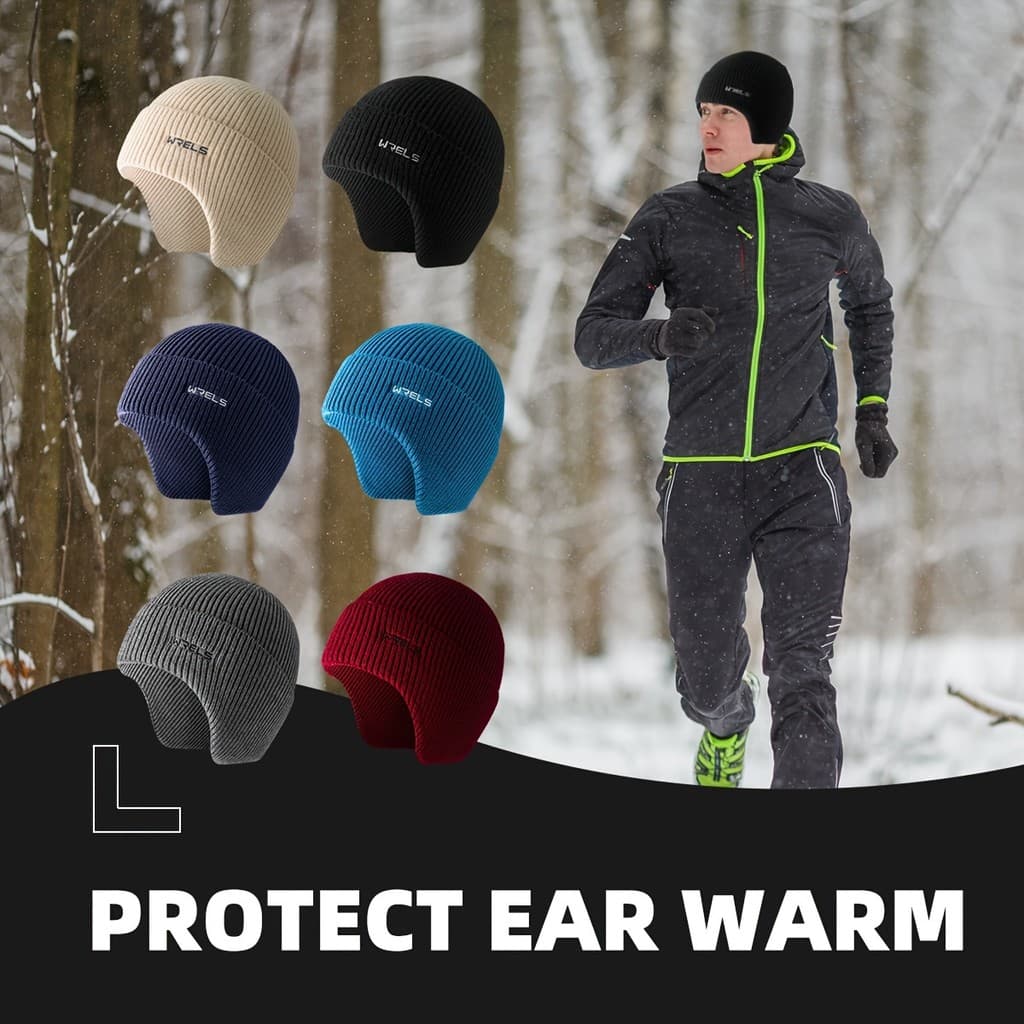 1 unidade de gorro de inverno em malha de lã para homens e mulheres, elegante, de cor sólida, grosso e quente, com prote