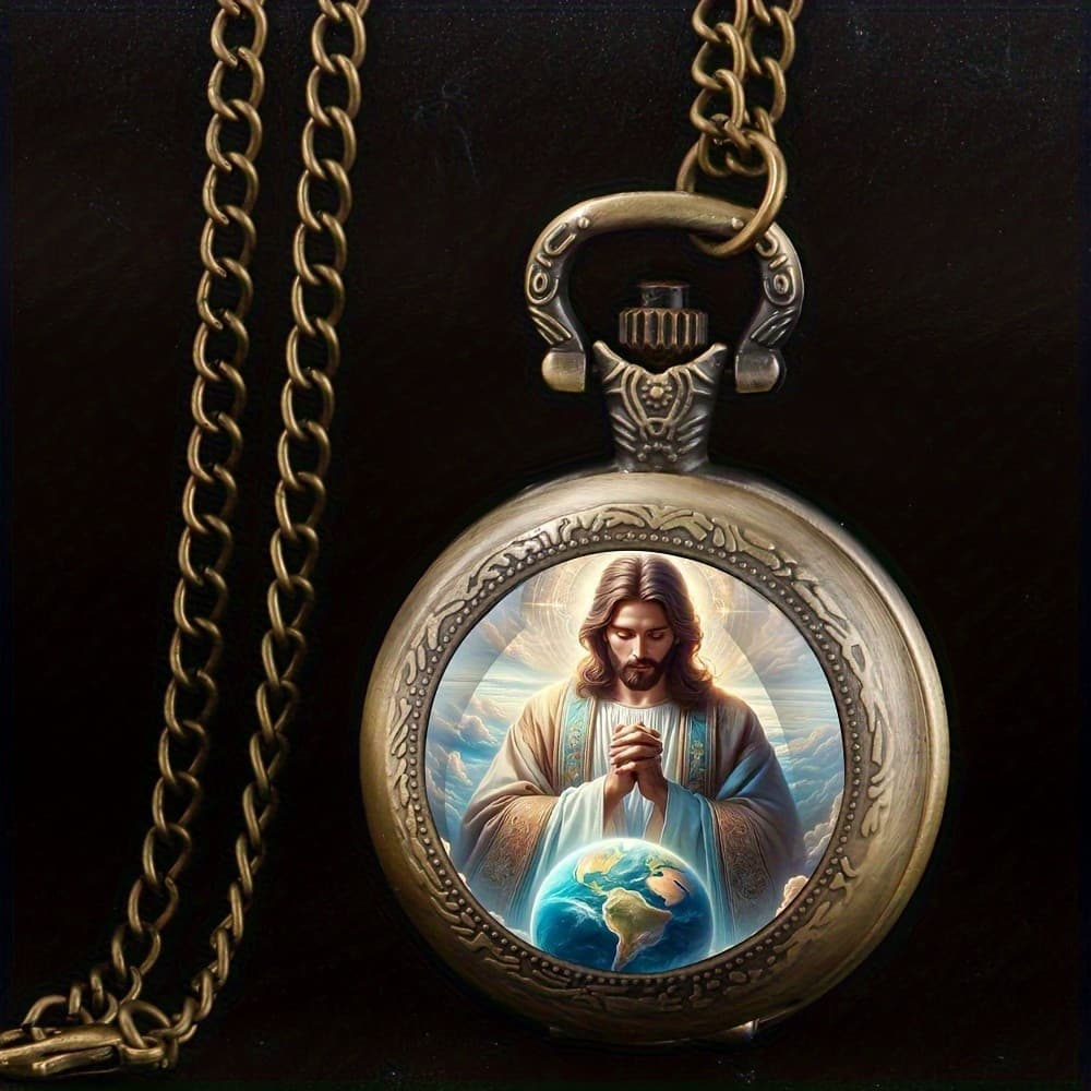 Relógio De Bolso Masculino Com Design Elegante De Oração