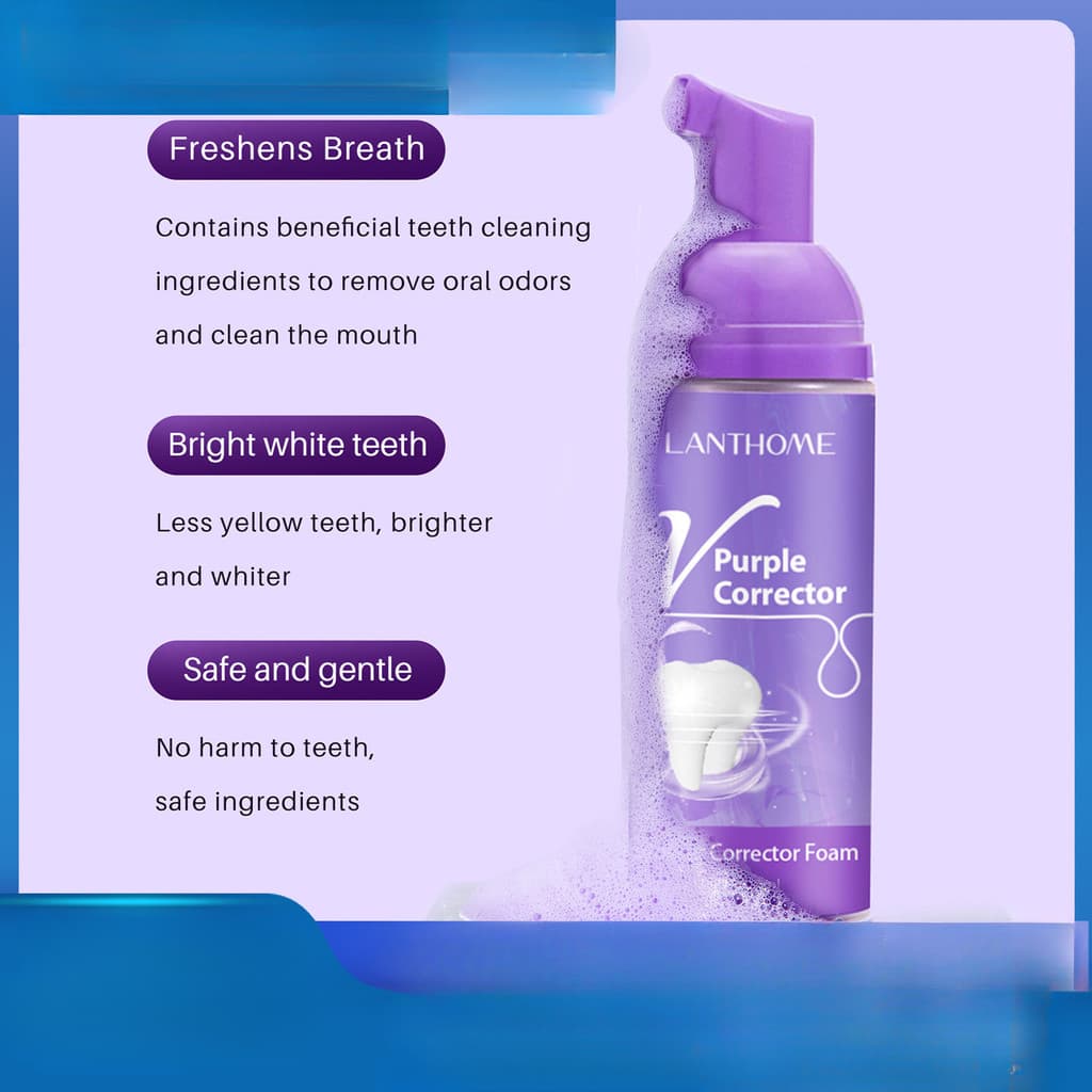 Líquido De Pasta De Dente Com mousse De Espuma Para Limpeza De Dentes Em Forma De V Roxo , Tipo Prensa , Hálito Fresco