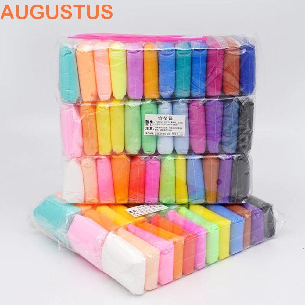 AUGUSTUS Ar Seco Plasticina Luz Argila Brinquedos Colorido Antiestresse 5D Crianças Macia Modelagem