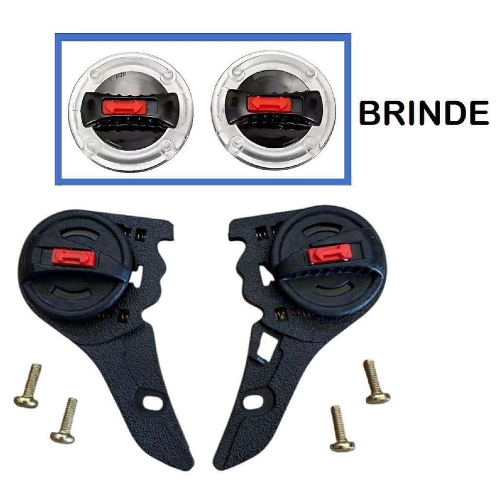 Kit Reparo Viseira Capacete Par Ls2 FF358 FW3 GT GTN GTX + Parafusos + Par Botão Transparente Brinde LOJAAGORA