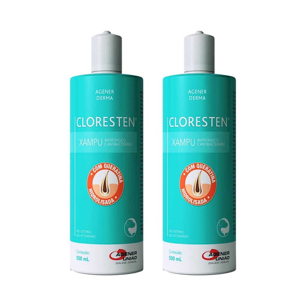 Cloresten Shampoo Agener União 500mL 2 Unidades