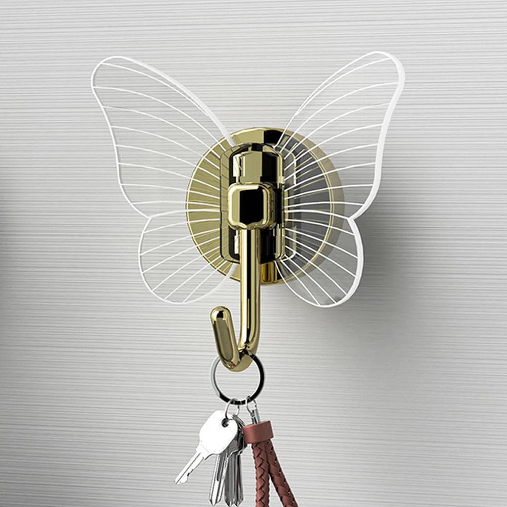 Ganchos Borboleta, Suportes Decorativos Autoadesivos para Parede, Alta Resistência, Suporte para Toalhas à Prova d'Água,